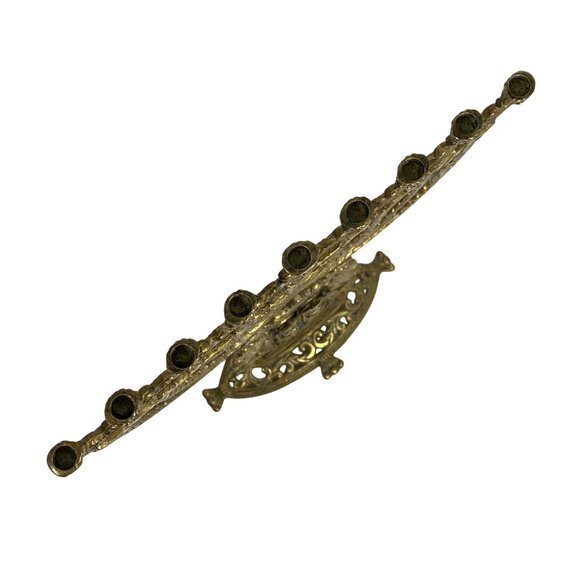Brass Menorah Hanukkah Weinberg 10 Commandments Jewish Art Judaica 13.5"x10.5" - Picture 5 of 9